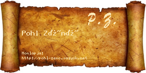 Pohl Zénó névjegykártya